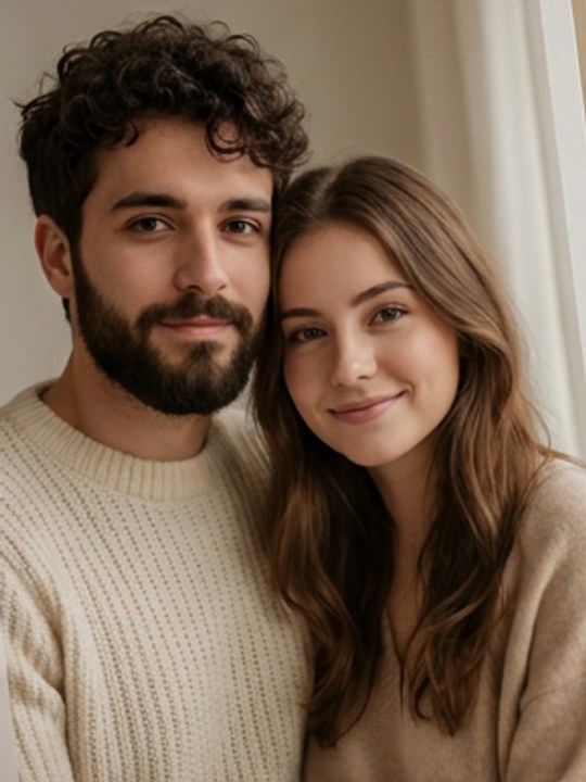 Sara und Kai auf einem Foto — die Vorlage für die Zeichnung